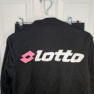 LOTTO Black w/Pink Stripes Track Suit Joggers and Jacket Juniors Size MED